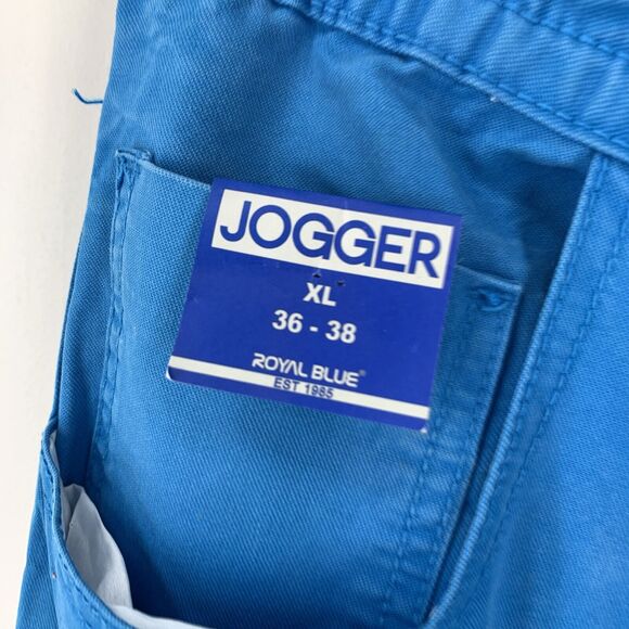 RB Royal Blue Joggers Mens XL Y2K Retro Hip Hop Skate Drawstring Pull on NEW - Picture 6 of 12